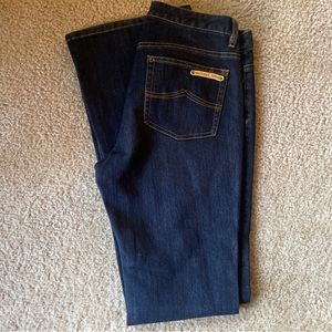 Michael Kors Jeans Womens 4 Dark Wash Logo Pocket Boot Cut Inseam 33